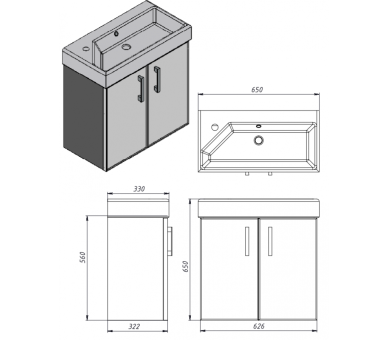 Тумба у ванну підвісна Juventa Manhattan Mnh-65 біла