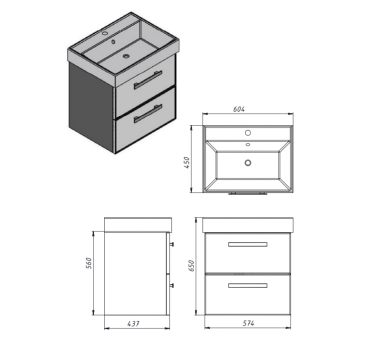 Тумба в ванную подвесная Juventa Manhattan Mnh-60 белая