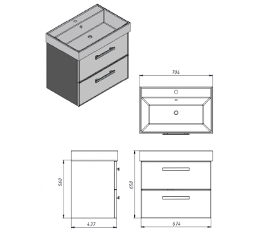 Тумба в ванную подвесная Juventa Manhattan Mnh-70 белая