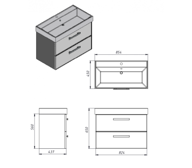 Тумба в ванную подвесная Juventa Manhattan Mnh-85 белая