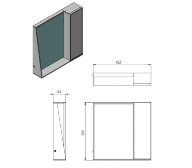 Зеркало со шкафом Juventa Manhattan MnhMC-70 белое
