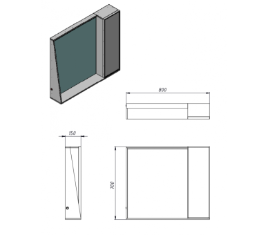 Зеркало со шкафом Juventa Manhattan MnhMC-80 белое