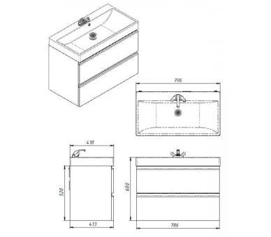 Тумба в ванную подвесная Juventa Savona new Sv-80 белая