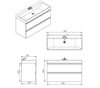 Тумба в ванную подвесная Juventa Savona new Sv-100 белая