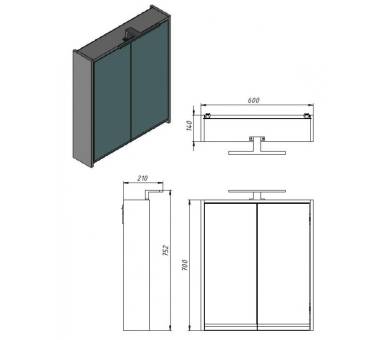 Зеркальный шкаф Juventa Savona new SvM-60 белый