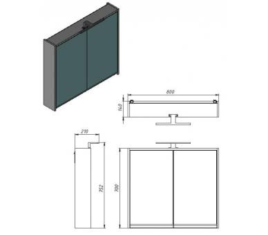 Зеркальный шкаф Juventa Savona new SvM-80 белый