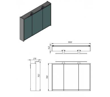Дзеркальна шафа Juventa Savona new SvM-100 біла