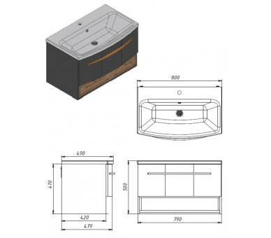Тумба в ванную подвесная Juventa Stellantis-80 белая