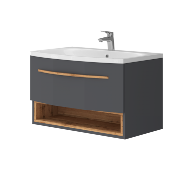Тумба в ванную подвесная Juventa Stellantis-80 антрацит