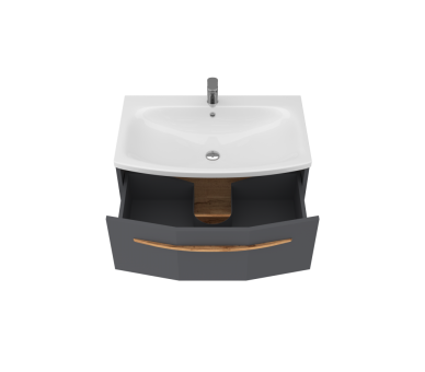 Тумба в ванную подвесная Juventa Stellantis-80 антрацит