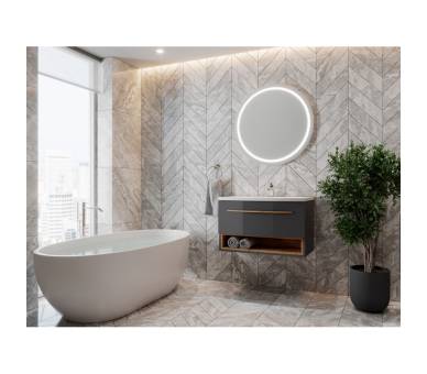 Тумба в ванную подвесная Juventa Stellantis-80 антрацит