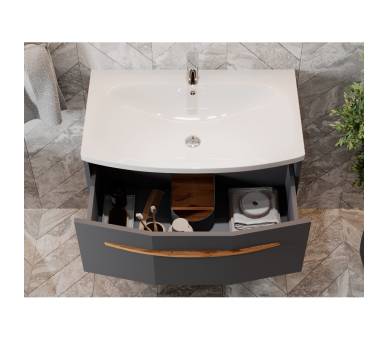 Тумба в ванную подвесная Juventa Stellantis-80 антрацит