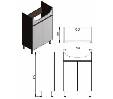 Тумба у ванну підлогова Juventa Monika M1-55 біла