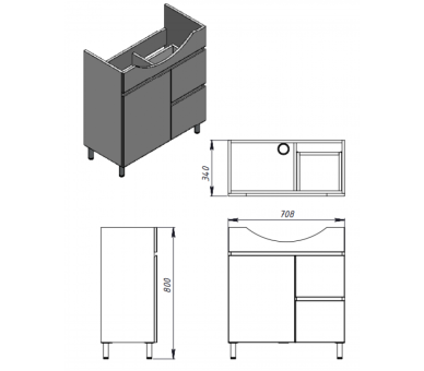Тумба в ванную напольная Juventa Monika M3-75 белая
