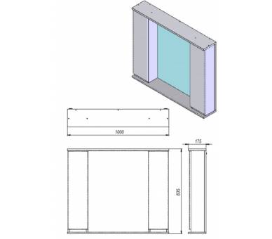 Зеркало со шкафом Juventa Monika MCC3-100 белое