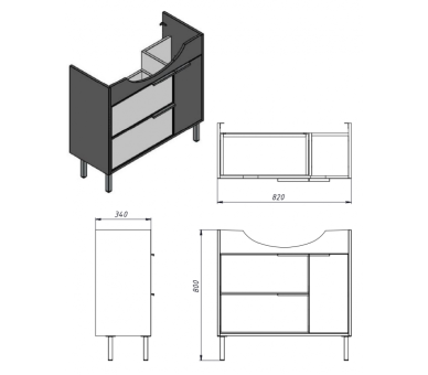 Тумба у ванну підлогова Juventa Sofia Sf-85 дуб вотан
