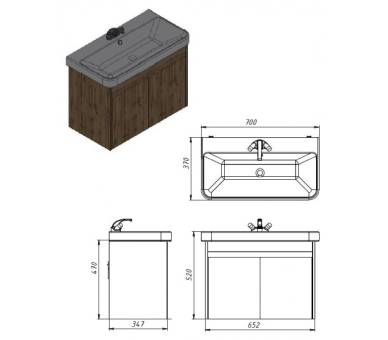 Тумба в ванную подвесная Juventa Florida Fi-70 белая