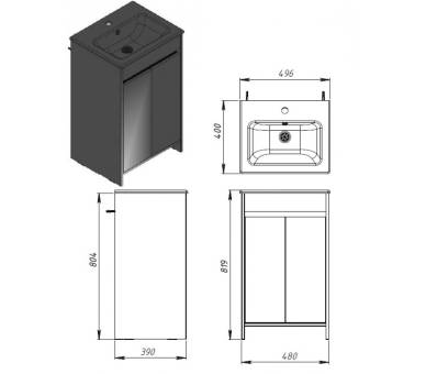 Тумба в ванную напольная Juventa Lemgo Lm-50 белая