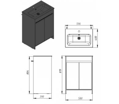 Тумба в ванную напольная Juventa Lemgo Lm-60 белая