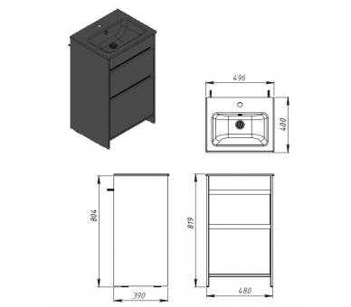 Тумба в ванную напольная Juventa Detmold Dt-50 белая