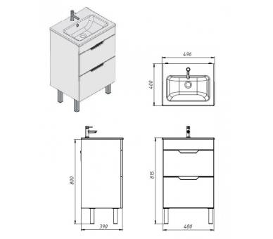Тумба в ванную универсальная Juventa Stefania St2-50 белая