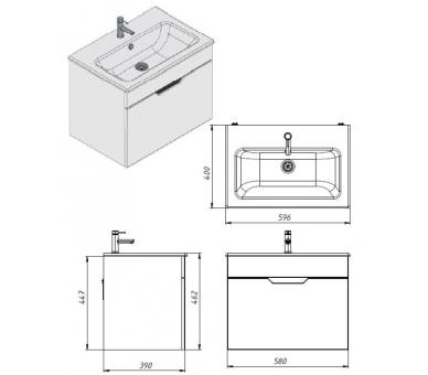 Тумба у ванну підвісна Juventa Stefania St1-60 біла