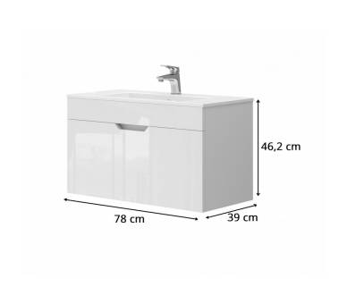 Тумба у ванну підвісна Juventa Stefania St1-80 біла