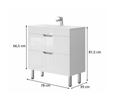 Тумба у ванну універсальна Juventa Stefania St2-80 біла