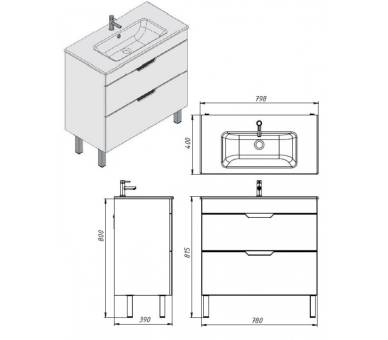 Тумба у ванну універсальна Juventa Stefania St2-80 біла