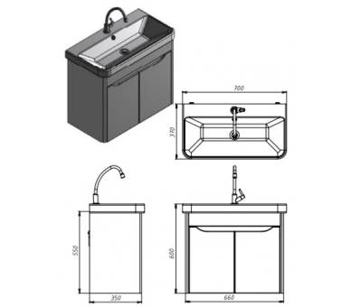 Тумба у ванну підвісна Juventa Livorno Lvr-70 біла