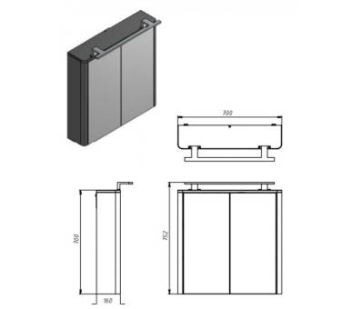Дзеркальна шафа Juventa Livorno LvrMC-70 біла