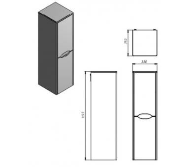 Пенал подвесной Juventa Livorno LvrP-120 структурный серый