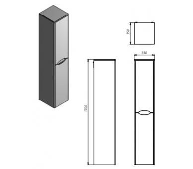 Пенал подвесной Juventa Livorno LvrP-170 структурный камень