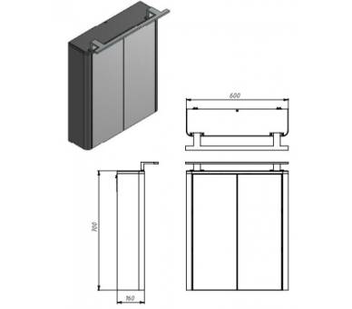 Дзеркальна шафа Juventa Livorno LvrMC-60 структурний камінь