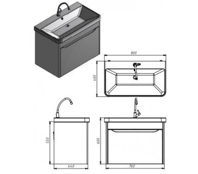 Тумба у ванну підвісна Juventa Livorno Lvr-80 структурний білий
