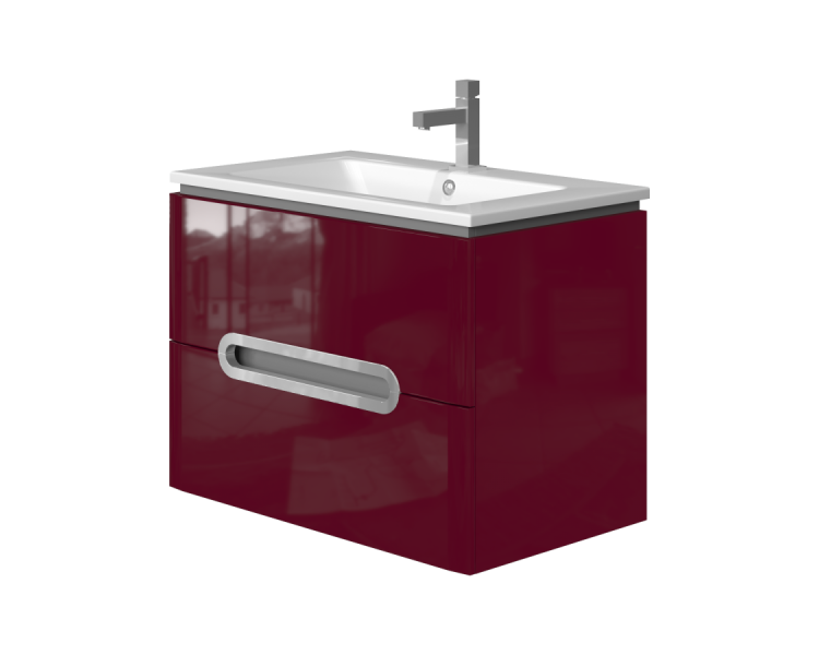Тумба в ванную подвесная Juventa Prato Pr-75 бордовая