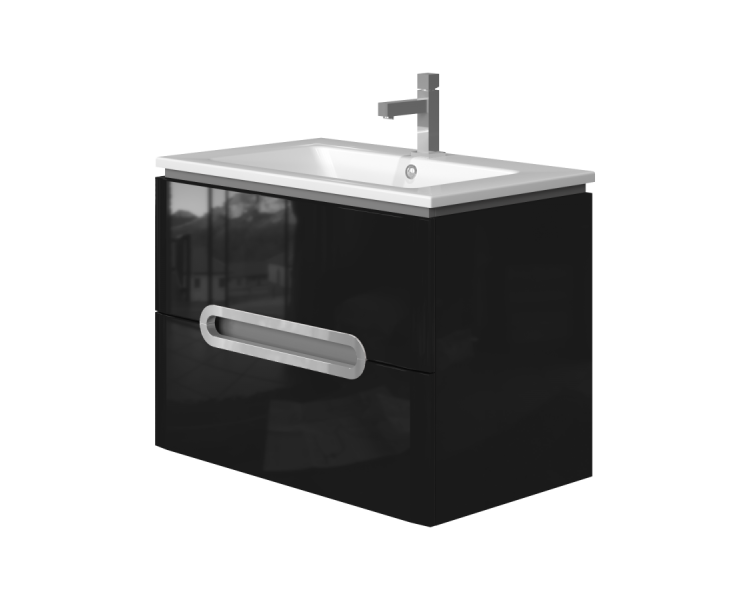 Тумба в ванную подвесная Juventa Prato Pr-75 черная