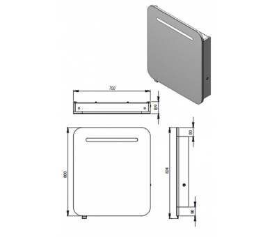 Дзеркальна шафа Juventa Prato PrM-70 с LED подсветкой