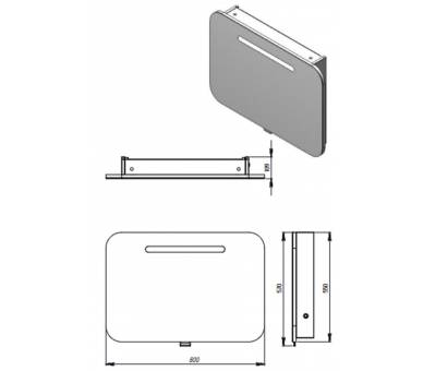 Зеркальный шкаф Juventa Prato PrM-80 с LED подсветкой