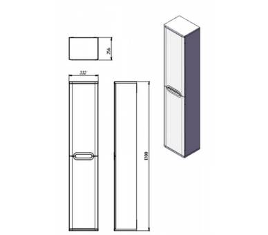 Пенал підвісний Juventa Prato PrP-170 сірий