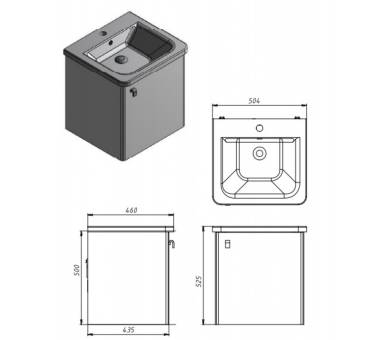 Тумба в ванную подвесная Juventa Novara Nv-50 белая