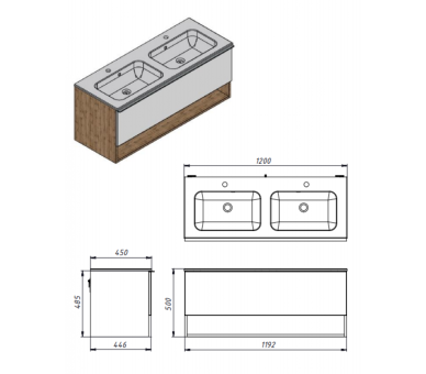 Тумба у ванну підвісна Botticelli Domus Ds-120 біла