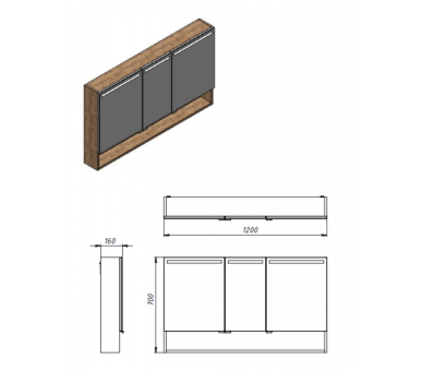 Зеркальный шкаф Botticelli Domus DsM-120 белый