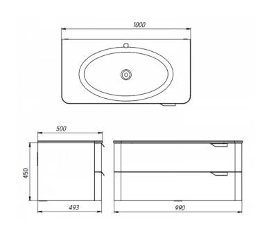 Тумба у ванну підвісна Botticelli Velluto Vlt-100 синя