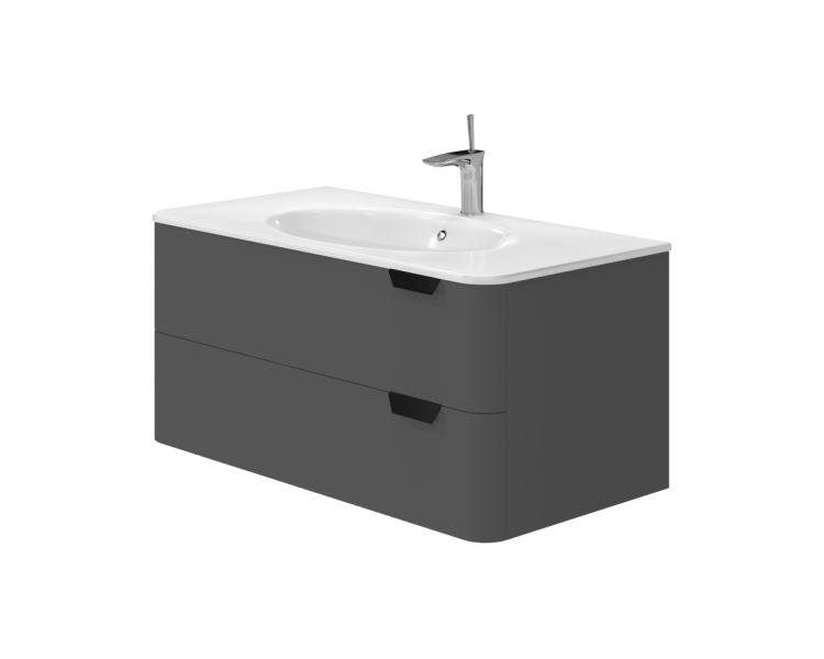 Тумба в ванную подвесная Botticelli Velluto Vlt-100 серая