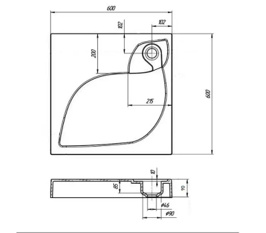 Акриловый умывальник на стиральную машину Redokss San TRITON 60х60х9,5