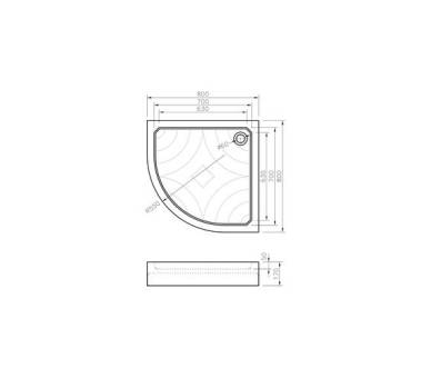 Поддон Koller Pool Grace 80x80 полукруглый