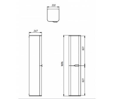 Пенал подвесной Botticelli Velluto VltP-190 белый