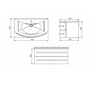 Тумба у ванну підвісна Botticelli Vanessa Vn-90 червона