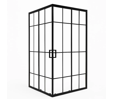 Черная квадратная душевая кабина Sunways Grid 90 без поддона